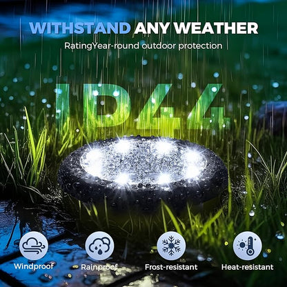 SOLPEX Mini Solar Ground Lights, 20 Pack Solar Lights Outdoor Waterproof, Landscape Lighting for Garden Pathway Driveway Walkway (Cool White)