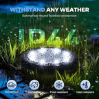 10-Pack Cool White Flat Solar Walkway Lights, Waterproof LED