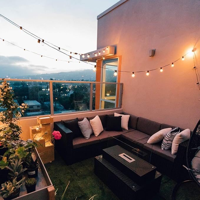 55ft String Lights for Porch, Waterproof LED