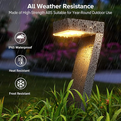 WdtPro Solar Lights Outdoor Pathway Lights, 6 Pack Upgraded Bright LED Outdoor Solar Light for Outside, IP65 Waterproof Solar Garden Light for Yard, Driveway, Walkway, Landscape, Patio Decor
