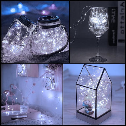12-Pack 7ft Christmas LED String Lights, Waterproof Timer Lights