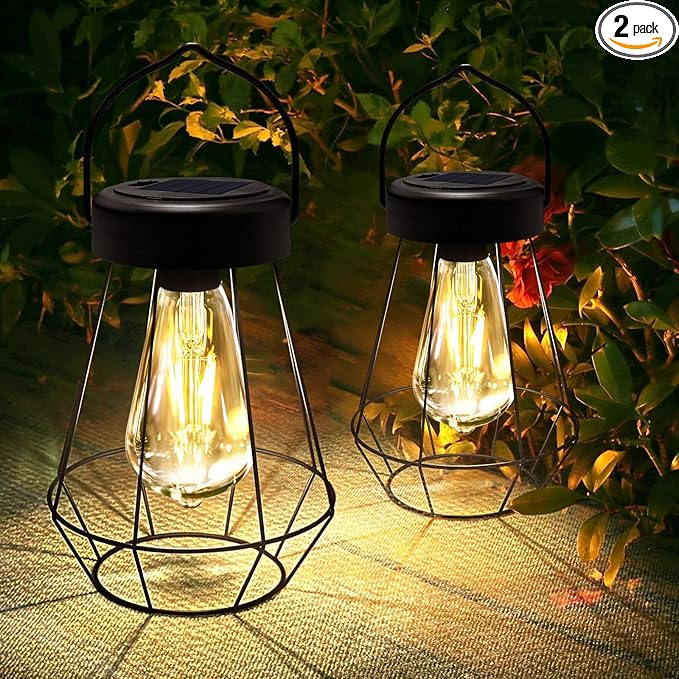 Garden Solar Lantern Set 2-Pack, Charming Garden Lighting