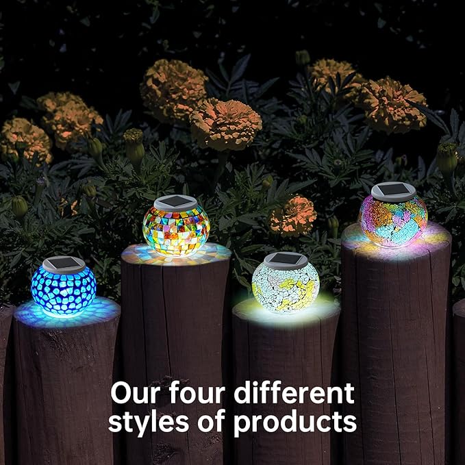 Mosaic Solar Lawn Figurine Light, Waterproof