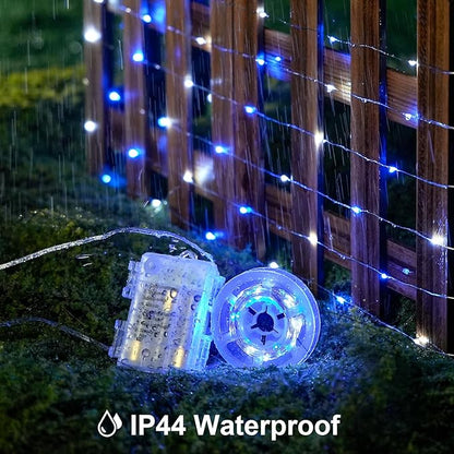 2-Pack 33ft Christmas LED String Lights, Waterproof Timer Lights