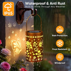 Solar Butterfly Lanterns 2-Pack, Garden Hanging LED Decor