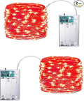 2-Pack Christmas String Lights, 16ft 50 LED Waterproof Twinkle Lights