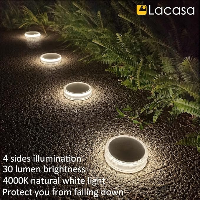 4-Pack IP68 Solar Landscape Lights for Walkway