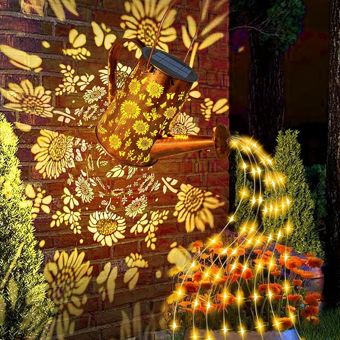 Solar Watering Can Lights, Sunflower Gifts for Women Mom Grandma Birthday, Large Hanging Solar Lantern Waterproof Outdoor Garden Decorations for Yard Porch Landscape Patio Pathway
