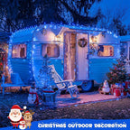 2-Pack 100 LED Christmas Twinkle Lights, 33ft Waterproof for Yard