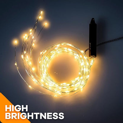 10 Strands 200 LED Firefly Bunch Lights, Waterproof, Plug in String Lights for Waterfall Vine String Lights Watering Can Lights Outdoor Garden, Warm White