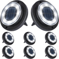 8-Pack Solar Ground Disk Lights, Cool White Waterproof LED