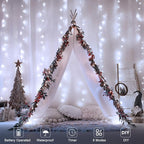 Cool White Backyard String Lights, 8ft Weatherproof LED