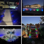 Solar Flat Disk Lights 8-Pack, Waterproof Garden