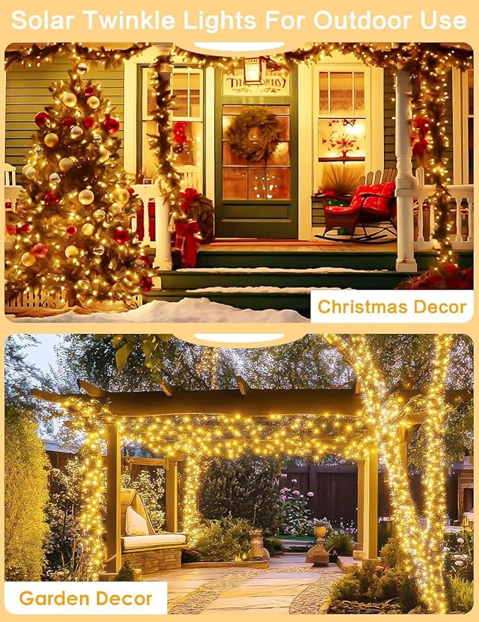 Battery Christmas Lights 2-Pack, 144ft Warm White Remote & Timer