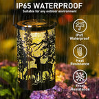 Deer Solar Backyard Lanterns, Metal Waterproof LED