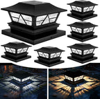 6-Pack Solar Post Cap Lights for Patio, LED
