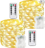 Christmas Fairy Lights 2-Pack, 200 LED Battery Twinkle Lights