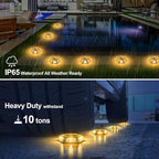 12-Pack Solar Fence Lights, Warm White Waterproof LED