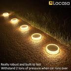 4-Pack Solar Patio Step Lights, Warm White Waterproof