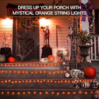 Halloween Fairy Lights, 66ft 200 LED Battery Twinkle Lights
