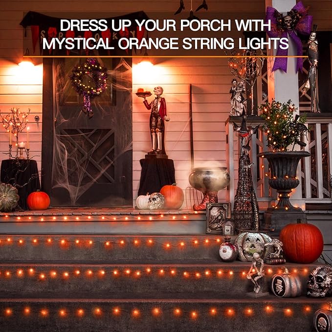 Halloween Fairy Lights, 66ft 200 LED Battery Twinkle Lights