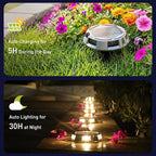 12-Pack White Solar Deck Lights, Outdoor LED