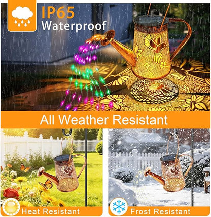 Solar Watering Can Lights, Hummingbird Gifts for Women Mom Grandma Birthday, Waterproof Outdoor Multicolor Garden Decor Large Hanging Solar Lanterns Garden Light for Patio Porch Yard Flowerbed Pathway
