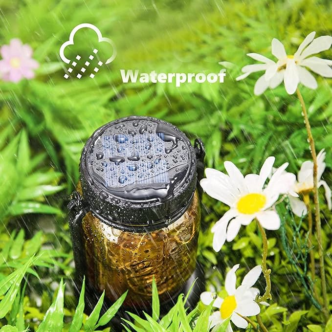 Outdoor Garden Hanging Lanterns, Outdoor Solar Lantern Auto Sensing ABS Glass Soft Warm Light Mason Jar Solar Light for Garden Backyard Ground