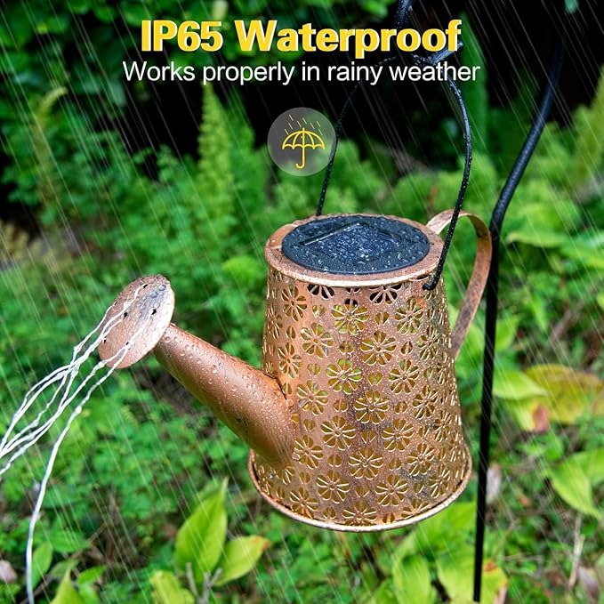 Solar Watering Can Light,Solar Yard Decorations Outdoor,IP65 Waterproof Hanging Solar Lantern Lights,Garden Decor Lights for Yard, Flower Bed Decor Light,Gardening Gifts for mom Grandma