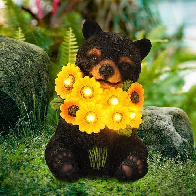 Bear Solar Lawn Figurine Light, Waterproof