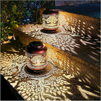 2-Pack Courtyard Solar Lanterns, Waterproof LED Garden Lights