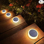 4-Pack Solar Patio Step Lights, Warm White Waterproof