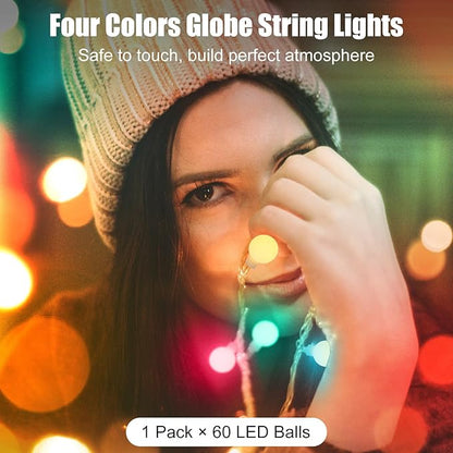 60 LED Christmas Twinkle Lights, Waterproof for Patio