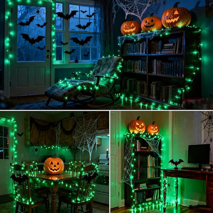 33ft 100 LED Green Battery Operated Christmas Tree Lights 8 Modes String Lights Indoor Outdoor for Christmas Tree Halloween Holiday Party Bedroom Classroom Decoration