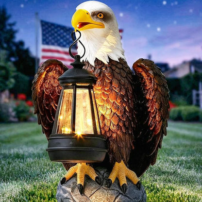 250 Anniversary USA Bald Eagle Garden Statue,Solar Garden Outdoor Statues Bald Eagle with Light, Lawn Decor Statue for Patio, Balcony, Yard Ornament,Home Decor Gift for Men Father
