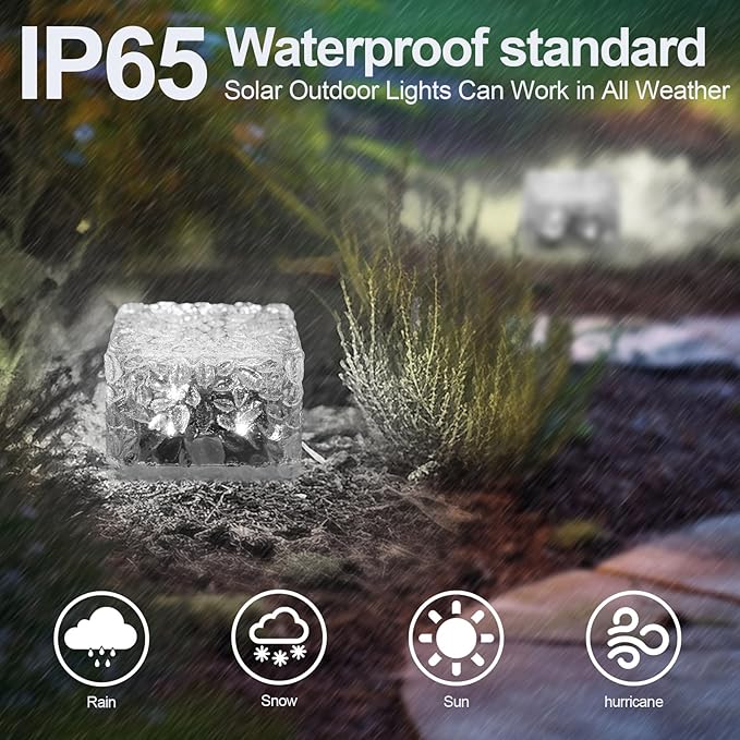 3-Pack Solar Pathway Lights, Waterproof LED Driveway Lights