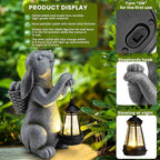 Solar Rabbit Garden Statue Light, Outdoor Decor