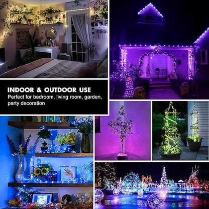 2-Pack 240 LED Christmas Twinkle Lights, 78ft Waterproof for Backyard