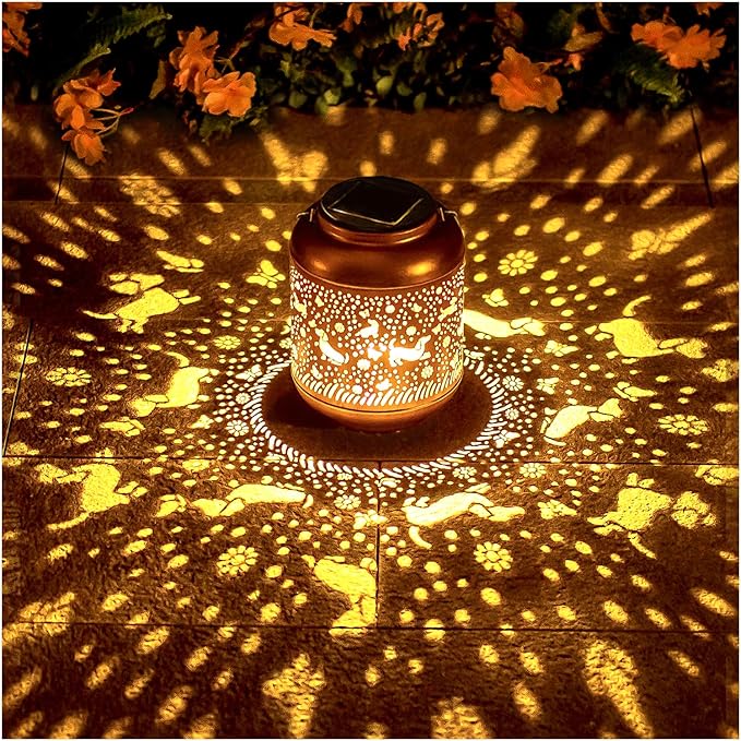 Dachshund Dog Solar Lanterns Outdoor Waterproof Hanging Solar Lights Dog Gifts for Women/Men Metal Decorative LED Lanterns for Garden Decor,Patio,Lawn,Pathway,Yard