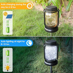 Solar Courtyard Lanterns 4-Pack, Outdoor Hanging LED Decor