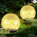 Solar Flat Disk Lights 2-Pack, Waterproof Driveway
