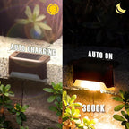 16-Pack Solar Stair Step Lights, Warm White Waterproof