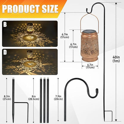 Hummingbird Solar Lantern - Outdoor Decorative solars Lantern for Garden, Backyard, and Porch - Waterproof Hanging Lanterns for Outside - Perfect Gifts for Women