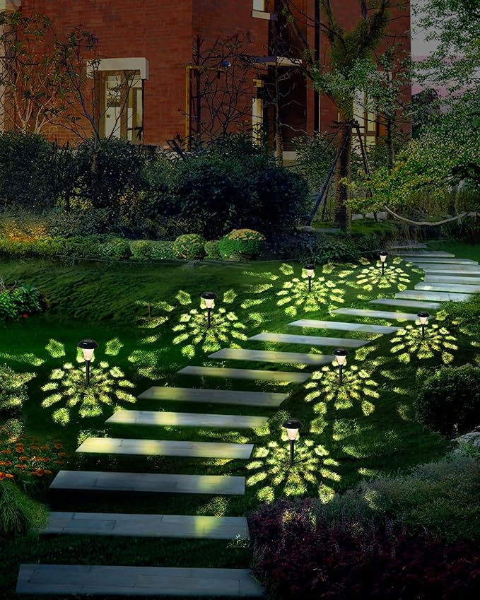 Solar Pathway Lights,6 Pack Solar Lights Outdoor Waterproof,Outdoor Solar Lights for Yard,Lawn,Patios, Garden,Landscape,Walkway,Driveway