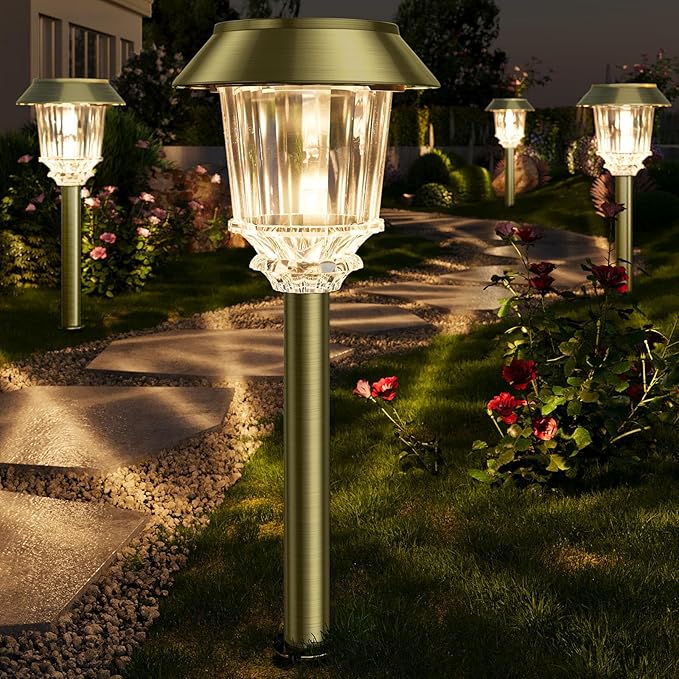 6-Pack Solar Pathway Lights, Waterproof LED Driveway Lights