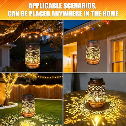 Hummingbird Solar Lantern - Outdoor Decorative Solar Lanterns for Garden, Patio, Backyard, and Porch - Waterproof Hanging Lantern for Outside - Perfect Gifts for Women