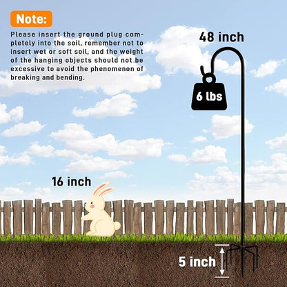 48" Shepherd's Hooks, Heavy-Duty Garden Stakes