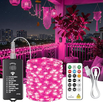 Christmas String Lights, 66ft 200 LED Waterproof Twinkle Lights