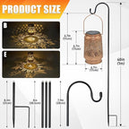 2-Pack Elegant Hummingbird Solar Lanterns for Porch, Waterproof LED