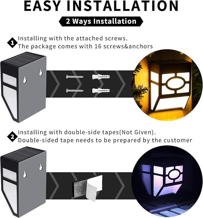 Solar Deck Lights, RGB Waterproof LED